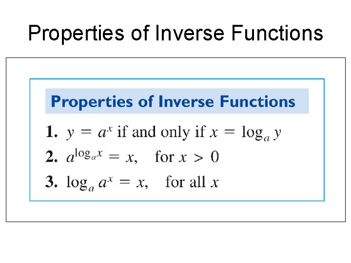 Properties of Inverse Functions 