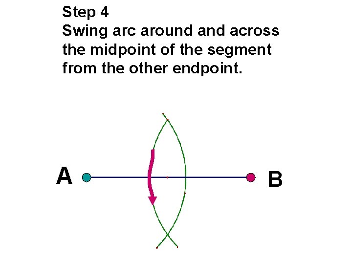 Step 4 Swing arc around across the midpoint of the segment from the other Step 4 Swing arc around across the midpoint of the segment from the other
