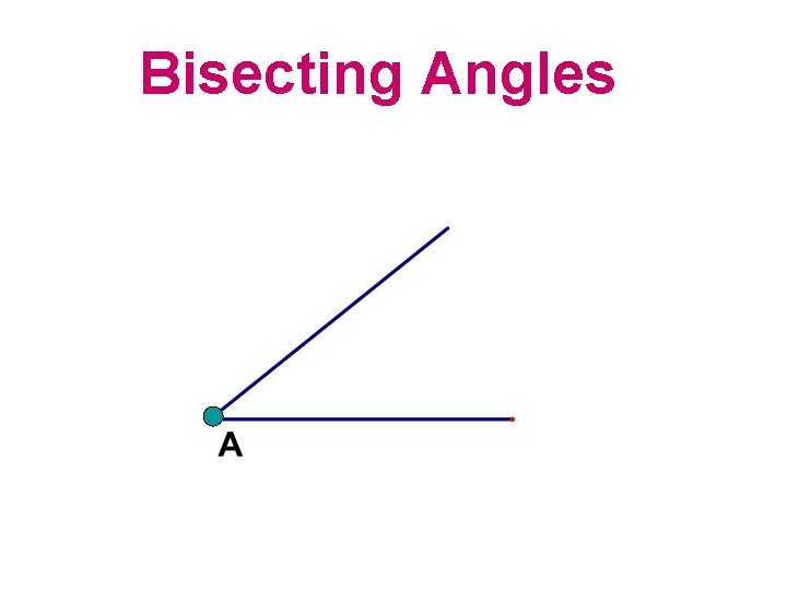 Bisecting Angles  Bisecting Angles