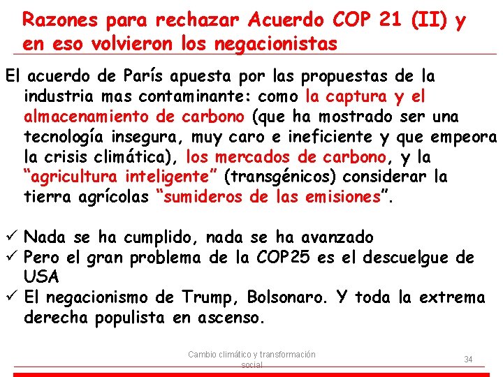 Razones para rechazar Acuerdo COP 21 (II) y en eso volvieron los negacionistas El