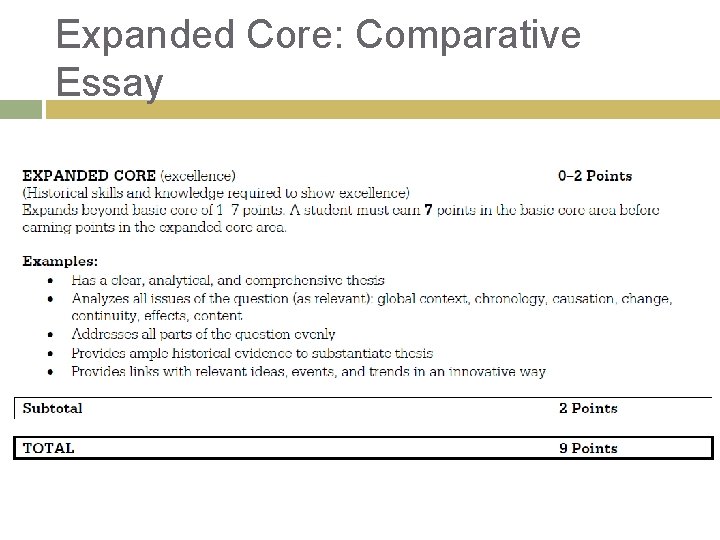 Expanded Core: Comparative Essay 