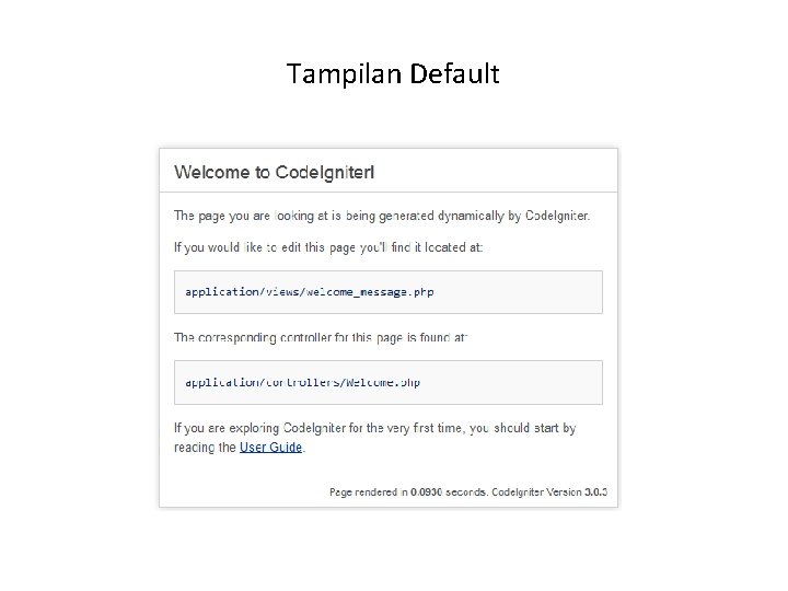 Tampilan Default 