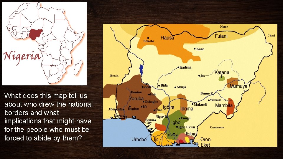 What does this map tell us about who drew the national borders and what