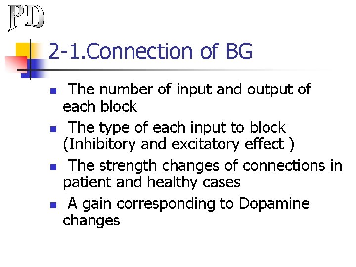 2 -1. Connection of BG n n The number of input and output of