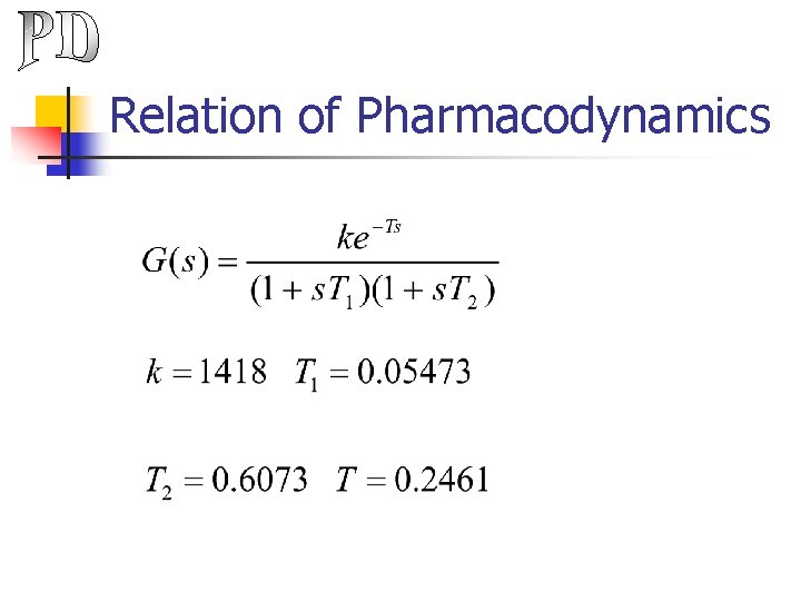 Relation of Pharmacodynamics 