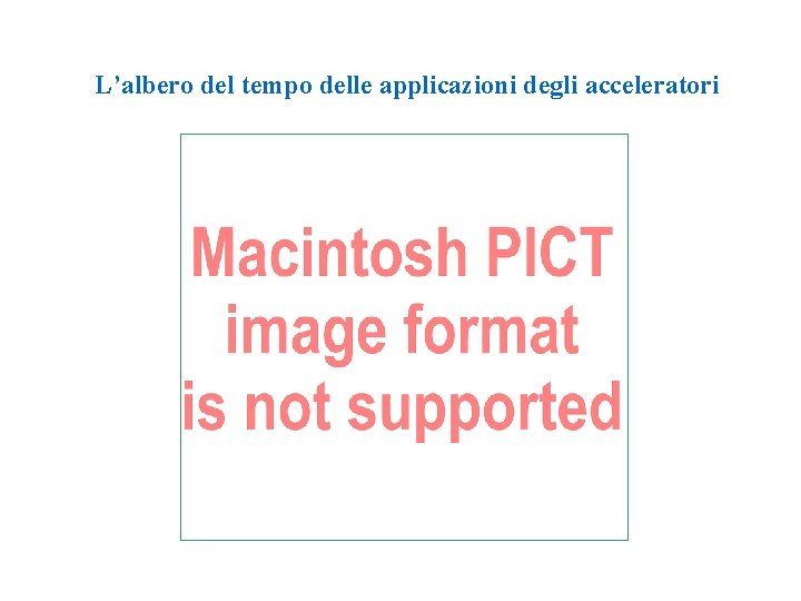 L’albero del tempo delle applicazioni degli acceleratori 