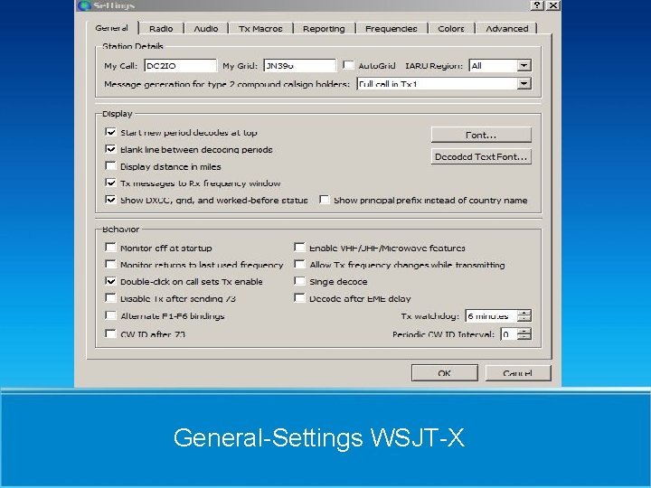 General-Settings WSJT-X 