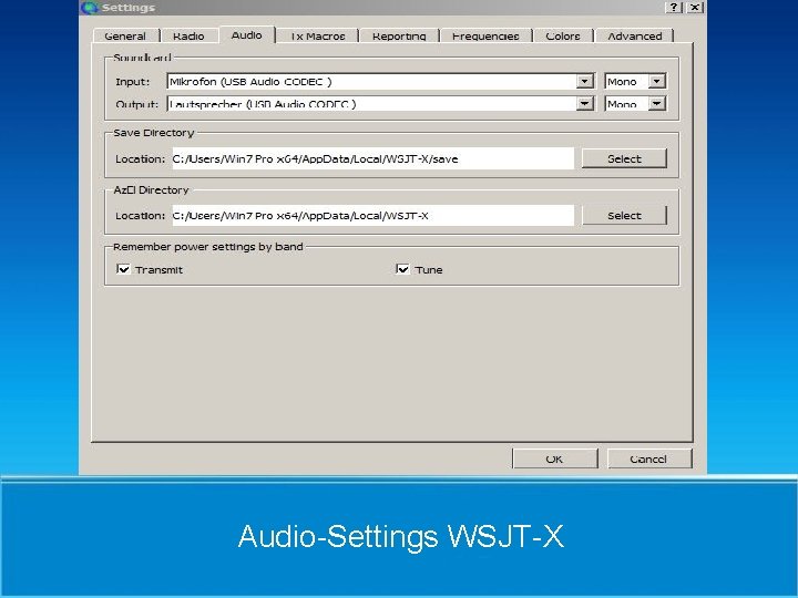 Audio-Settings WSJT-X 