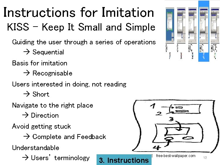 Instructions for Imitation KISS – Keep It Small and Simple Guiding the user through