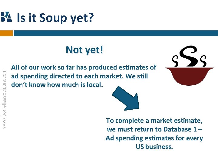 Is it Soup yet? www. borrellassociates. com Not yet! All of our work so