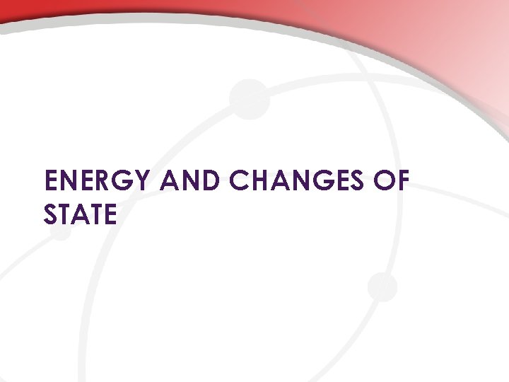 ENERGY AND CHANGES OF STATE 
