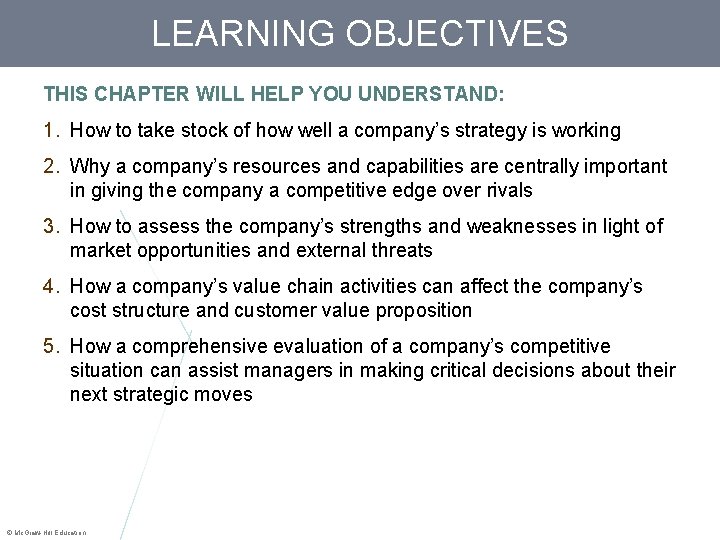 LEARNING OBJECTIVES THIS CHAPTER WILL HELP YOU UNDERSTAND: 1. How to take stock of