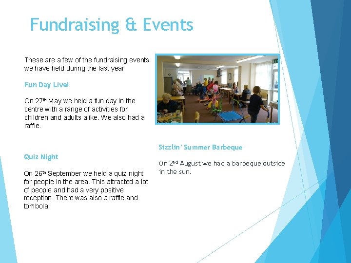 Fundraising & Events These are a few of the fundraising events we have held