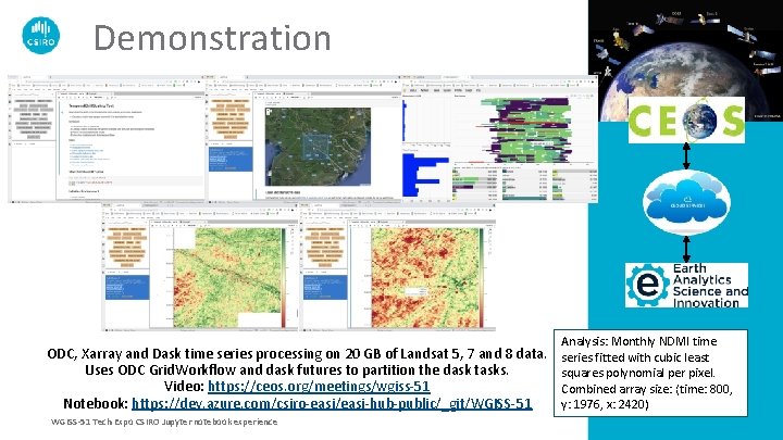 Demonstration ODC, Xarray and Dask time series processing on 20 GB of Landsat 5,