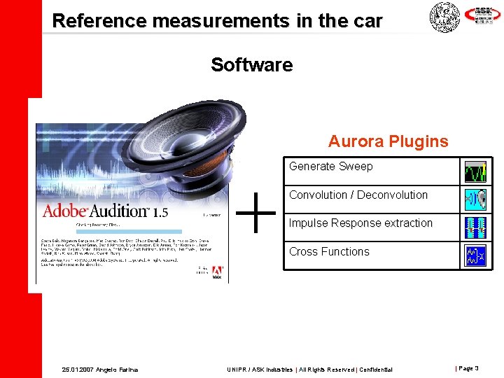 Reference measurements in the car Software Aurora Plugins Generate Sweep Convolution / Deconvolution Impulse