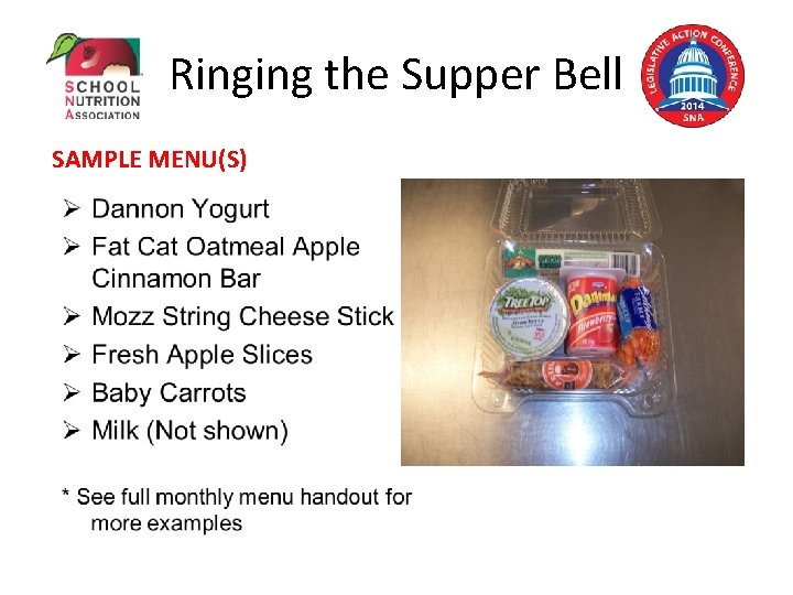 Ringing the Supper Bell SAMPLE MENU(S) 