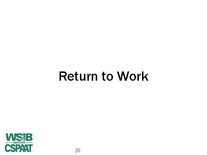 Return to Work 20 