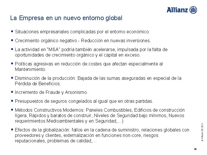 La Empresa en un nuevo entorno global § Situaciones empresariales complicadas por el entorno