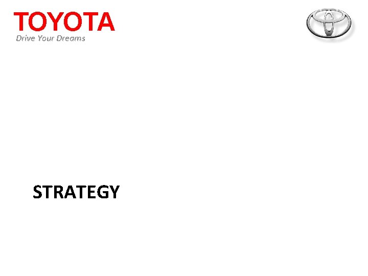 TOYOTA Drive Your Dreams STRATEGY 