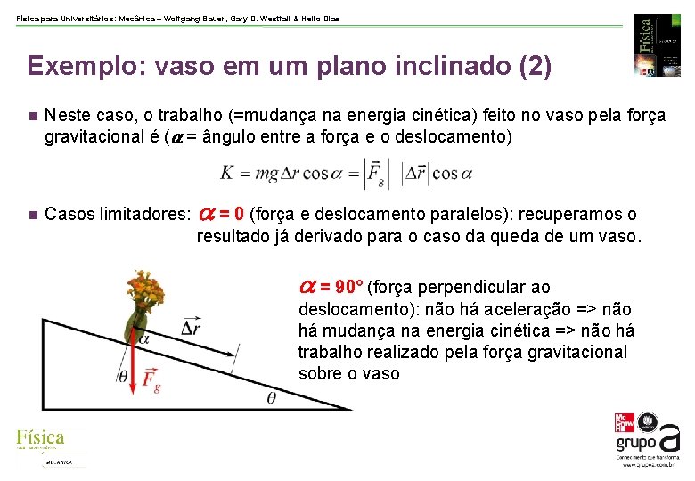 Física para Universitários: Mecânica – Wolfgang Bauer, Gary D. Westfall & Helio Dias Exemplo: Física para Universitários: Mecânica – Wolfgang Bauer, Gary D. Westfall & Helio Dias Exemplo: