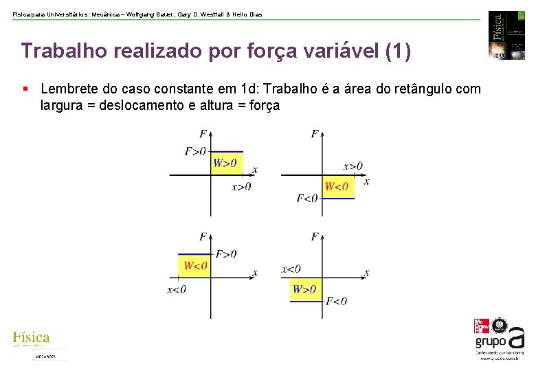 Física para Universitários: Mecânica – Wolfgang Bauer, Gary D. Westfall & Helio Dias Trabalho