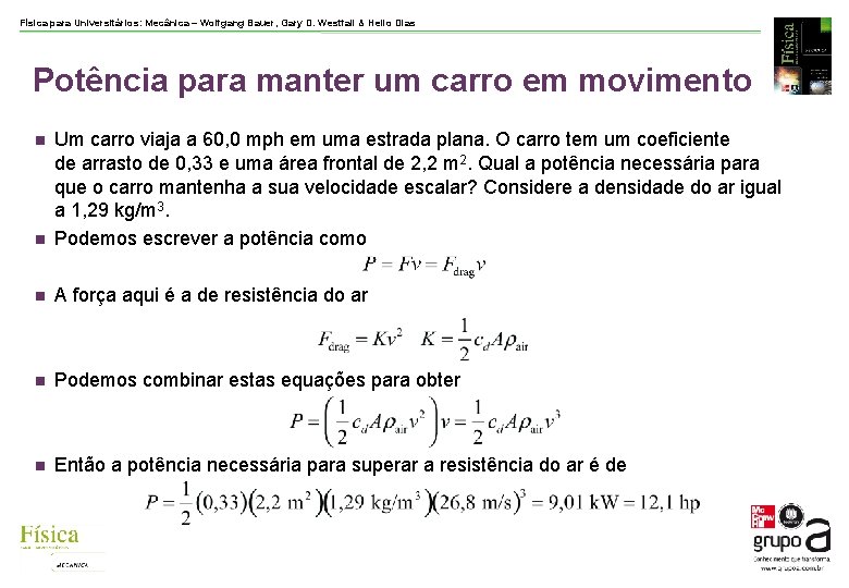 Física para Universitários: Mecânica – Wolfgang Bauer, Gary D. Westfall & Helio Dias Potência