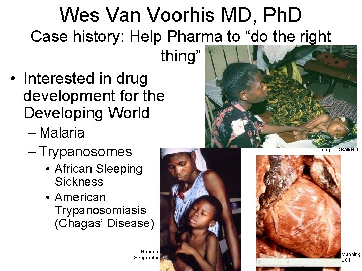 Wes Van Voorhis MD, Ph. D Case history: Help Pharma to “do the right