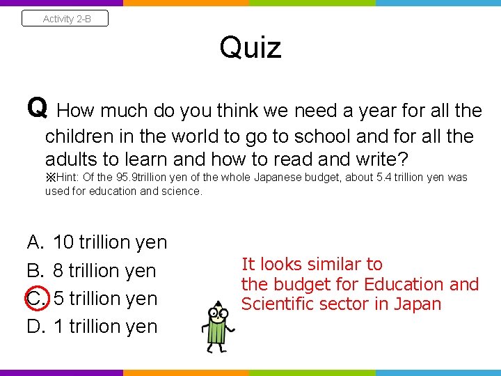 Activity 2 -B Quiz Q How much do you think we need a year