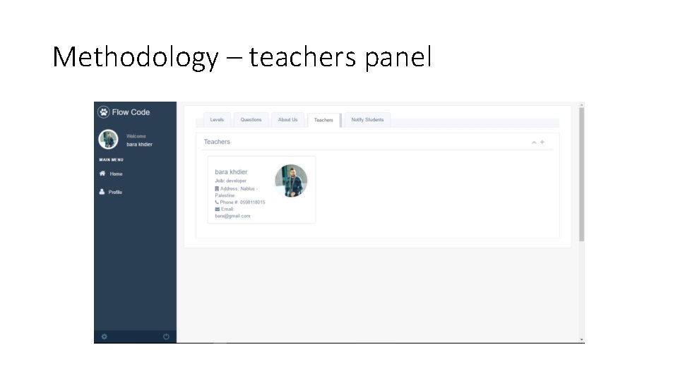 Methodology – teachers panel 