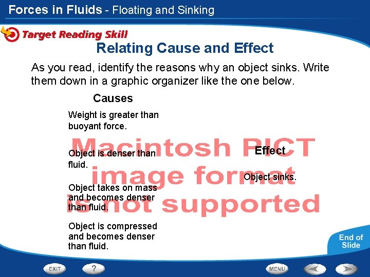 Forces in Fluids - Floating and Sinking Relating Cause and Effect As you read,