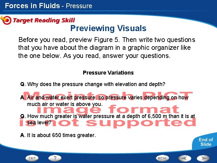 Forces in Fluids - Pressure Previewing Visuals Before you read, preview Figure 5. Then