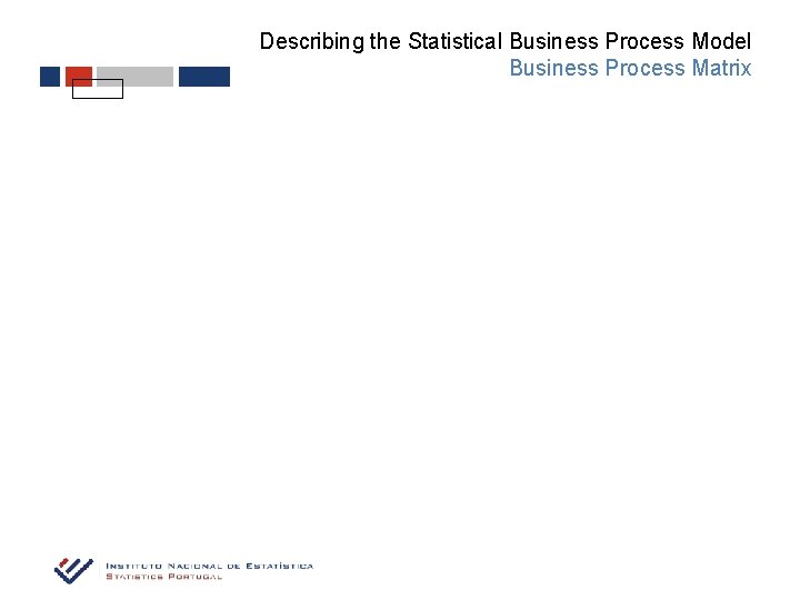 Describing the Statistical Business Process Model Business Process Matrix 