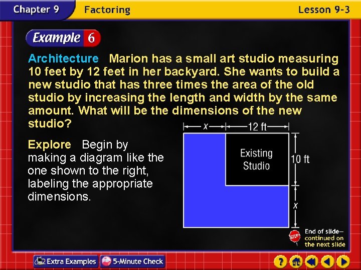 Architecture Marion has a small art studio measuring 10 feet by 12 feet in