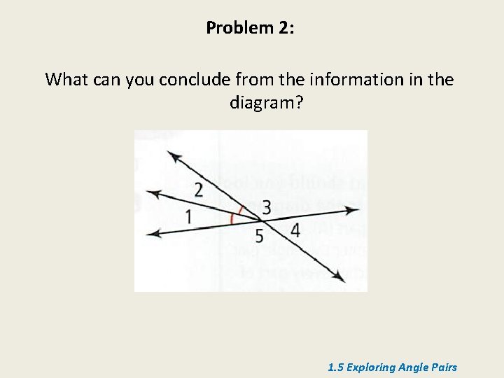 Problem 2: What can you conclude from the information in the diagram? 1. 5