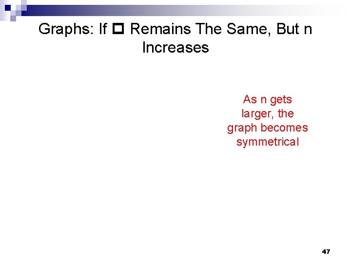 Graphs: If Remains The Same, But n Increases As n gets larger, the graph