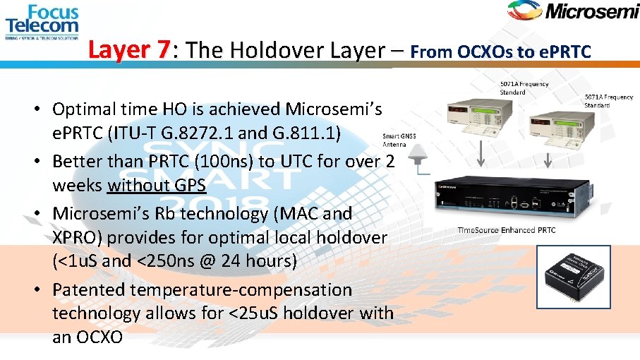 Layer 7: The Holdover Layer – From OCXOs to e. PRTC • Optimal time