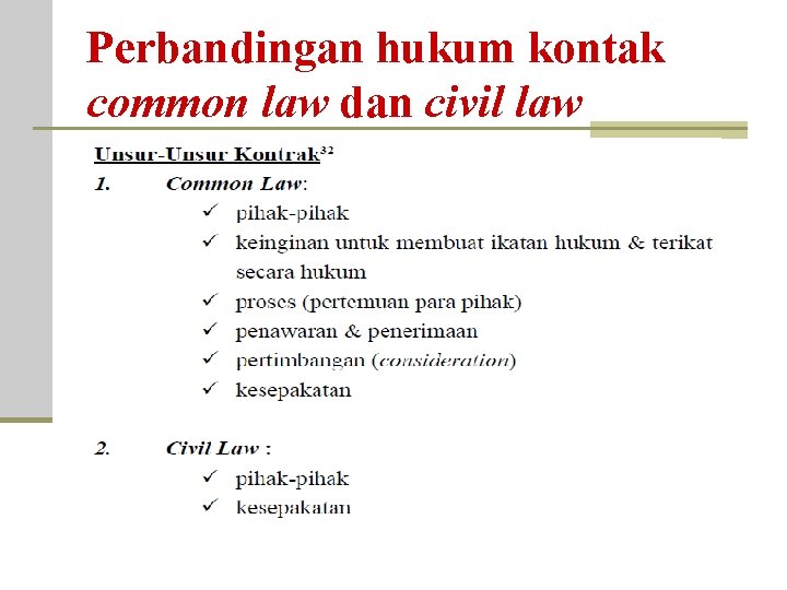Perbandingan hukum kontak common law dan civil law 