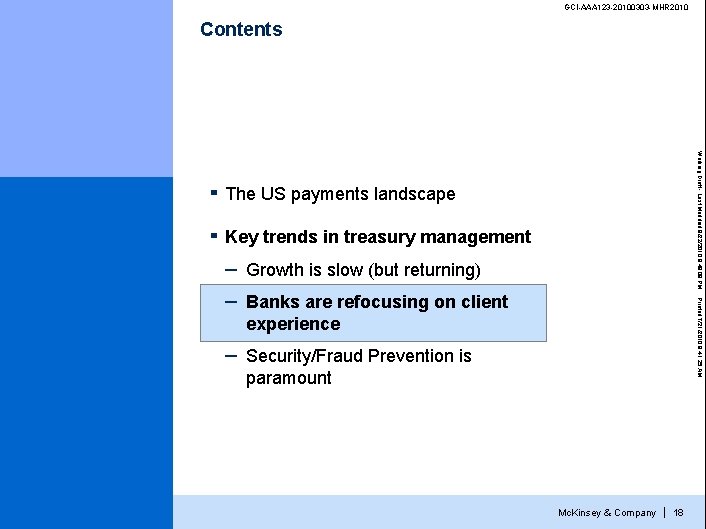 GCI-AAA 123 -20100303 -MHR 2010 Contents The US payments landscape ▪ Key trends in