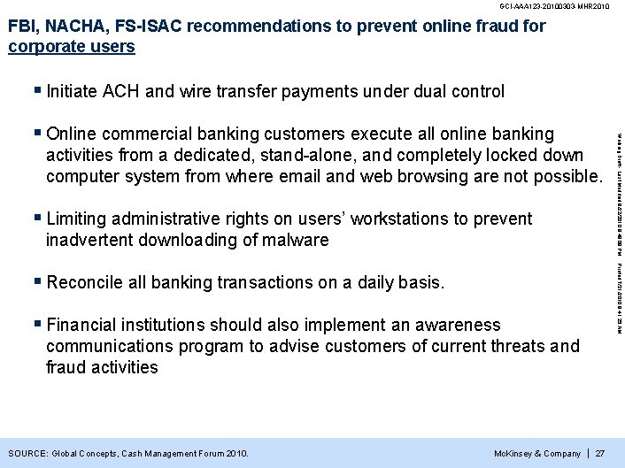 GCI-AAA 123 -20100303 -MHR 2010 FBI, NACHA, FS-ISAC recommendations to prevent online fraud for