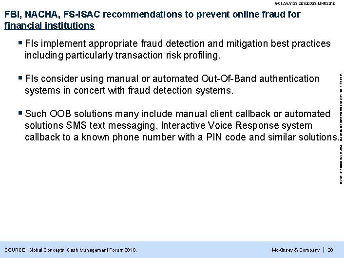 GCI-AAA 123 -20100303 -MHR 2010 FBI, NACHA, FS-ISAC recommendations to prevent online fraud for