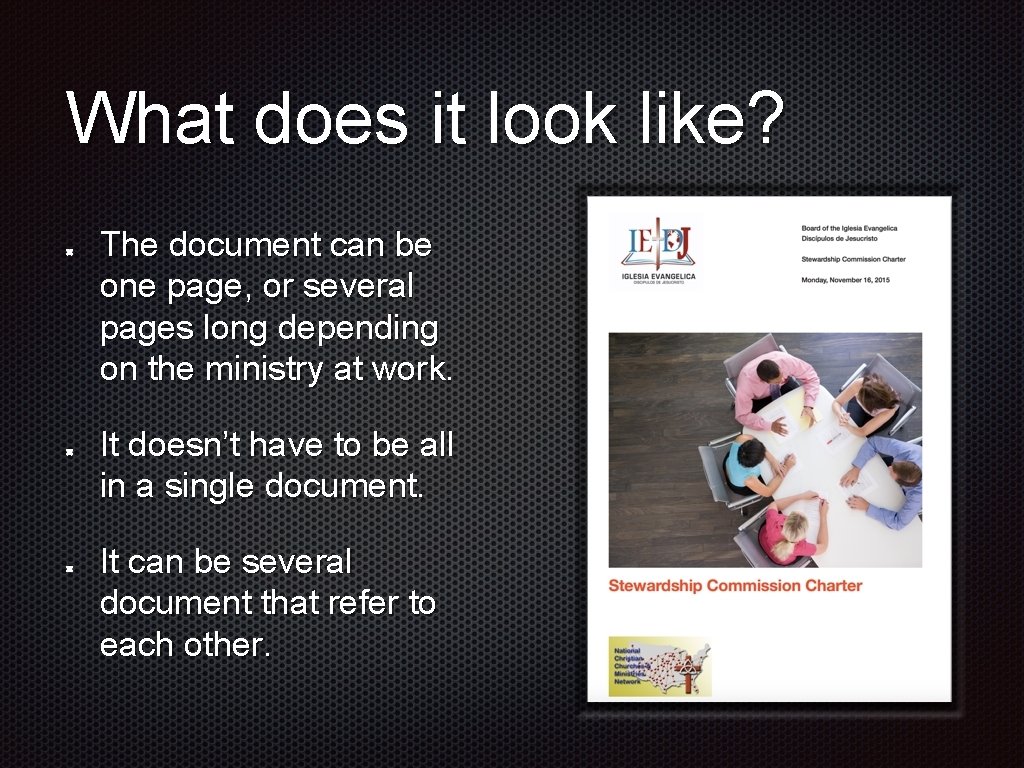 What does it look like? The document can be one page, or several pages