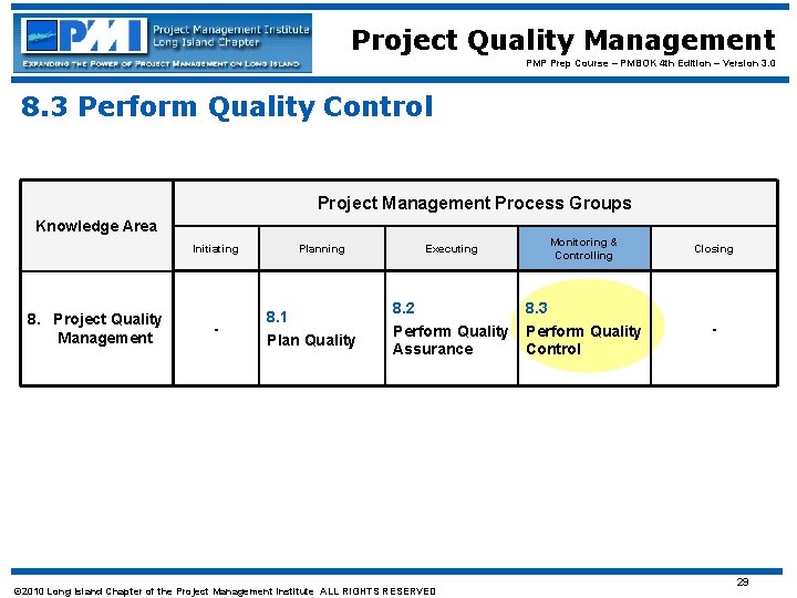 Project Quality Management PMP Prep Course – PMBOK 4 th Edition – Version 3.