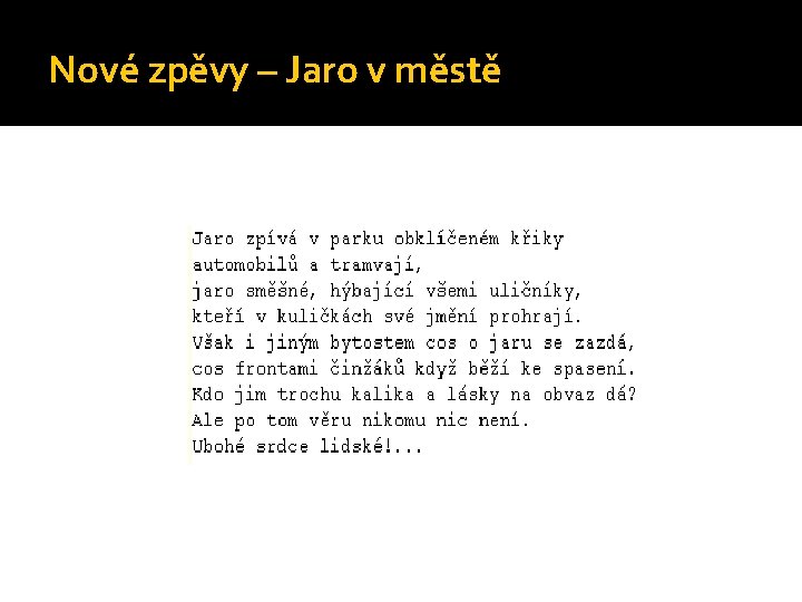 Nové zpěvy – Jaro v městě 