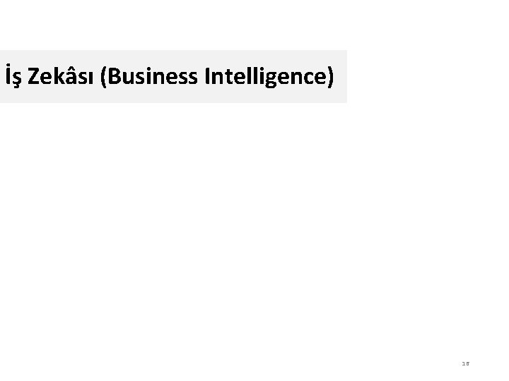 İş Zekâsı (Business Intelligence) 16 