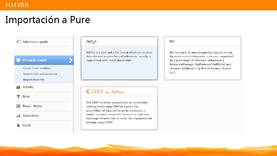 ELSEVIER Importación a Pure 