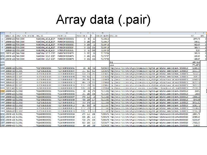 Array data (. pair) 
