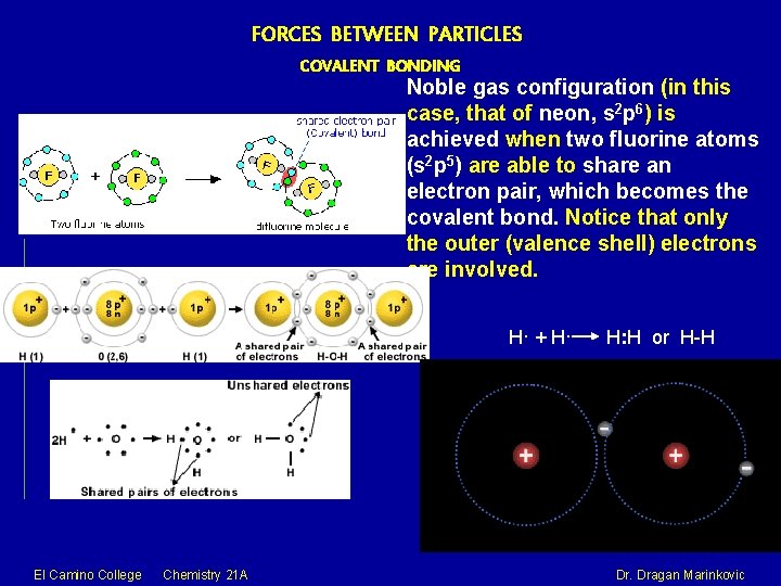 FORCES BETWEEN PARTICLES COVALENT BONDING Noble gas configuration (in this case, that of neon,