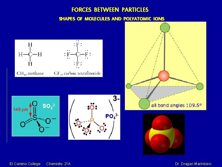 FORCES BETWEEN PARTICLES SHAPES OF MOLECULES AND POLYATOMIC IONS SO 42 PO 43 -