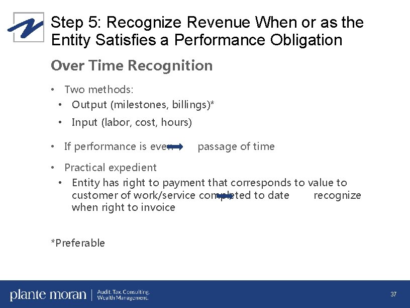Step 5: Recognize Revenue When or as the Entity Satisfies a Performance Obligation Over