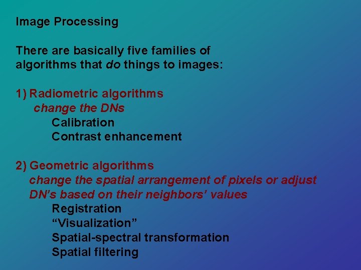 Thursday 11 February 2010 Lecture 12 Image Processing